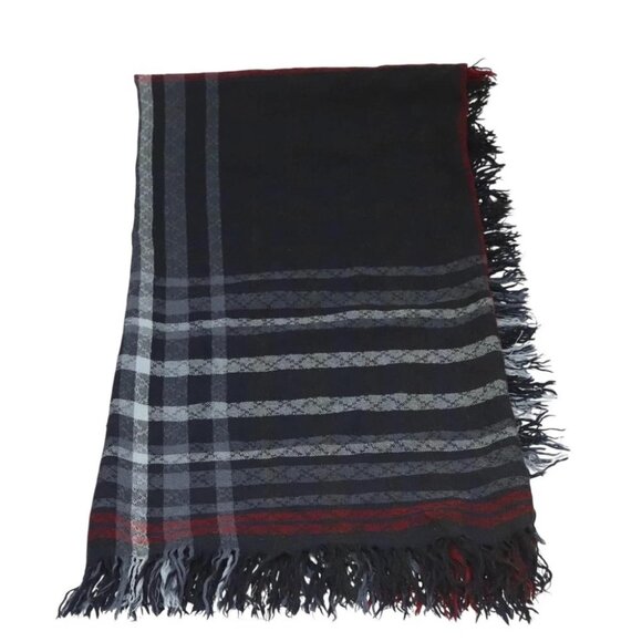 GUCCI Stole Wool Navy Auth SW820 - Picture 12 of 12